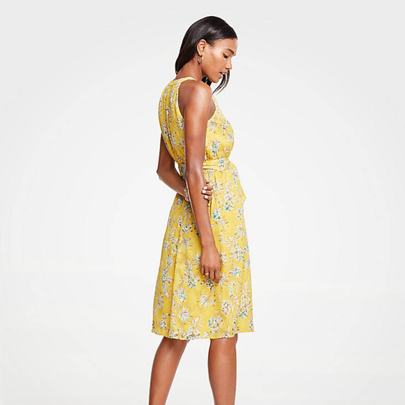 Ann Taylor Tropical Toile Halter Tie Waist Flare D - Picture 3 of 6